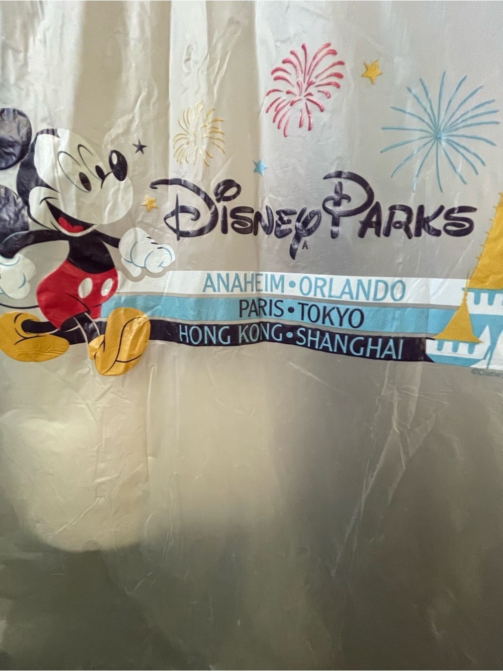 Disney Parks Mickey Mouse Clear Poncho with Multicolor Print